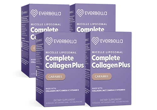 Complete Collagen Plus 4 box supply of caramel collagen dessert