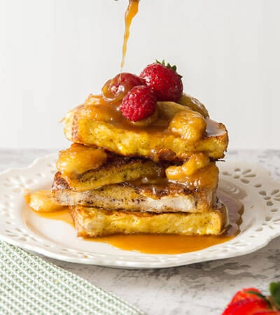Complete Collagen Plus drizzled over caramel French toast