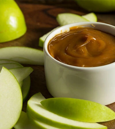 Complete Collagen Plus used as a caramel fruit dip